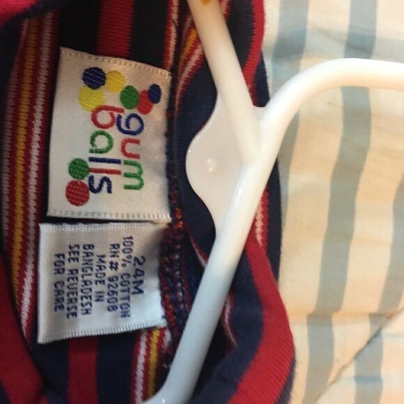 Gum Balls Boys Onesie Sz 24 Striped NWOT - Picture 2 of 2